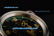 Bell&Ross BR 01-92 Skeleton Automatic Movement Steel Case with Yellow Markers and Black Rubber Strap