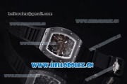 Richard Mille RM 055 Miyota 9015 Automatic PVD Case with Skeleton Dial Dot Markers and Black Rubber Strap