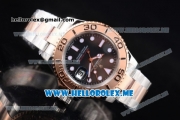 Rolex Yacht-Master 40 Clone Rolex 3135 Automatic Two Tone Case/Bracelet with Black Dial and Rose Gold Bezel (BP)