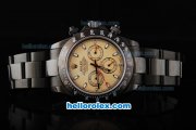 Rolex Daytona Miyota Quartz Movement Full PVD with Yellow Dial and White Stick Markers