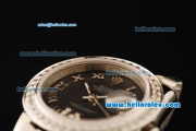 Rolex Datejust Automatic Movement Full Steel with ETA Coating Case with Black Dial-Diamond Bezel