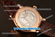 Chopard L.U.C 9015 Auto Rose Gold Case with White Dial and Brown Leather Strap - 1:1 Original (JF)