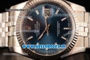 Rolex Datejust Clone Rolex 3135 Automatic Steel Case Blue Dial With Stick Markers Steel Bracelet- 1:1 Original(AR)