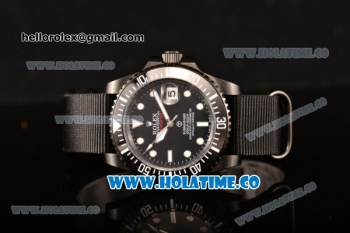 Rolex GMT-Master II Asia Automatic PVD Case with Black Dial White Markers and Black Nylon Strap