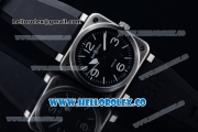 Bell&Ross BR 03-92 Miyota 9015 Automatic Steel Case with Black Dial White Arabic Numeral Markers and Black Rubber Strap