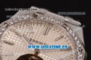 Audemars Piguet Royal Oak 41MM Swiss Tourbillon Manual Winding Full Steel with Diamonds Bezel and White Dial (FT)