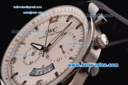 IWC Portuguese Chronograph Japanese Miyota OS20 Quartz Stainless Steel Case with Black Rubber Strap and White Dial