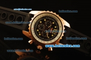 Breitling Chronospace Chronograph Quartz Rose Gold Case with Black Dial and Black Rubber Strap