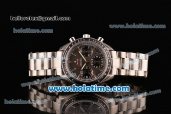 Omega Speedmaster Date Chrono Swiss Valjoux 7750-DD Automatic Full Steel with Black Dial and Silver Stick Markers