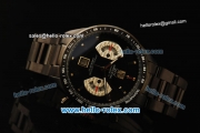 Tag Heuer Grand Carrera Calibre 17 Chronograph Quartz Movement PVD Case with Black Dial and PVD Strap