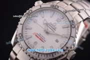 Omega Seamaster Planet Ocean Asia 2813 Automatic Movement Steel Case and Strap with White Dial - ETA Coating