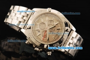Breitling Chronomat B01 Chronograph Quartz Movement Full Steel with Grey Dial and Stick Markers