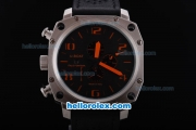 U-Boat Thousands of Feet Chronograph Automatic White Bezel with Black Dial-Orange Marking