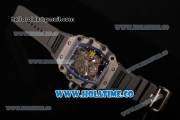 Richard Mille RM35-01 Bubba Watson Tourbillon Manual Winding Carbon Fiber Case with Skeleton Dial and White Dot Markers - Blue Inner Bezel