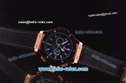 Hublot Big Bang Maradona 2 Chronograph Miyota Quartz Rose Gold Case with PVD Bezel and Black Leather Strap