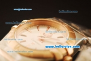 Omega Constellation Swiss Quartz Steel Case with Rose Gold Bezel and Silver Dial-Rose Gold Stick Markers