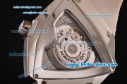 Hamilton Ventura XXL Swiss ETA 2824 Automatic Steel Case with White Rubber Strap and White Skeleton Dial