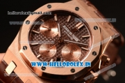 Audemars Piguet Royal Oak Chrono Rose Gold Case With Brown Dial 7750 Automatic Brown Leather 26331OR.OO.D821CR.01
