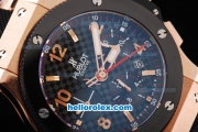 Hublot Big Bang Swiss Valjoux 7750 Automatic Movement Full Rose Gold with Black Bezel and Black Grid Dial