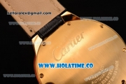 Cartier Ballon Bleu De Large Swiss ETA 2824 Automatic Yellow Gold Case with Silver Dial and Black Markers