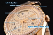 Rolex Masterpiece Swiss ETA 2836 Automatic Full Gold with Diamond Bezel and Diamond Dial