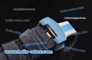 Panerai Luminor Chrono Daylight Swiss Valjoux 7753 Automatic Titanium Case with Blue Dial and Blue Leather Strap - 1:1 Original