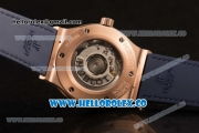 Hublot Classic Fusion Miyota 9015 Automatic Rose Gold Case with Blue Dial and Blue Leather Strap (AAAF)