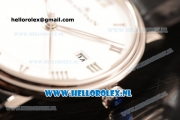 BlancPain Villeret Ultraplate Remontage Automatique 9015 Auto Steel Case with White Dial and Black Leather Strap - 1:1 Origianl (ZF)