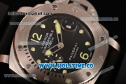 Panerai Luminor Submersible PAM 024 Swiss Valjoux 7750 Automatic Steel Case with Black Rubber Strap Black Dial and Luminous Markers (H)