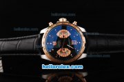 Tag Heuer Carrera Calibre 17 Chronograph Quartz Movement Rose Gold Bezel with Black Dial and Rose Gold Stick Markers-Black Leather Strap Tag Heuer Carrera Calibre 17 Chronograph Quartz Movement Rose Gold Bezel with Black Dial and Rose Gold Stick Markers-Black Leather Strap
