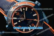 Omega Seamaster Planet Ocean GMT "Big Blue" Clone Omega 8906 Automatic PVD Case with Blue Dial and Blue Rubber Strap (EF)