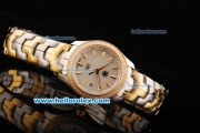 Tag Heuer Link 200 Meters Swiss Quartz Movement White Dial with Gold Stick Markers and Two Tone Strap