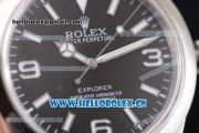 Rolex Explorer Swiss ETA 2836 Automatic Stainless Steel Case/Bracelet with Black Dial and Stick/Arabic Numeral Markers (JF)