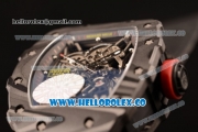 Richard Mille RM 055 Miyota 9015 Automatic Carbon Fiber Case with Skeleton Dial and Black Nylon/Leather Strap