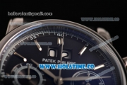 Patek Philippe Grand Complication Chrono Miyota OS20 Quartz Steel Case with Black Dial and Silver Stick Markers