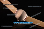 Cartier Ballon Bleu De Small Swiss Quartz Steel Case with Diamonds Bezel Pink Dial and Pink Leather Strap - Black Markers