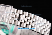 Rolex Datejust Oyster Perpetual Automatic Movement Silver Case with Black Dial and Diamond Markers