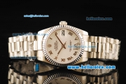 Rolex Datejust Automatic Movement Full Steel with ETA Coating Case and White Dial-Roman Numerals