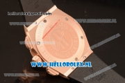 Hublot Classic Fusion Aerofusion Chronograph Orlinski Japanese Miyota OS20 Quartz Rose Gold Case with Black Dial Stick Markers and Black Rubber Strap