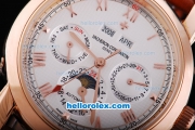 Vacheron Constantin Perpetual Calendar Automatic Rose Gold Case ande White Dial