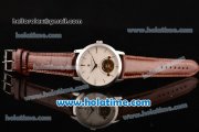 Vacheron Constantin Patrimony Automatic Steel Case with Brown Leather Strap and White Dial