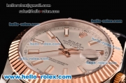 Rolex Datejust II Asia 2813 Automatic Two Tone Case with White Dial and White Stick Markers - ETA Coating Super LumiNova