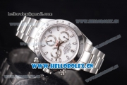 Rolex Daytona Chronograph Clone Rolex 4130 Automatic Stainless Steel Case/Bracelet with White Dial and Stick Markers (EF)