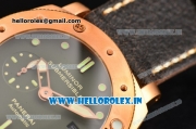 Panerai Luminor Submersible 1950 3 Days PAM382 Clone P.9000 Automatic Bronzo Case with Dot Markers and Green Dial (ZF)