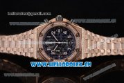 Audemars Piguet Royal Oak Offshore Seiko VK67 Quartz Rose Gold/Diamonds Case with Black Dial and Arabic Numeral Markers