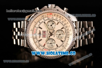 Breitling Bentley 6.75 Speed Chrono Swiss Valjoux 7750 Automatic Steel Case with Stick Markers and Beige Dial (GF)