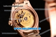 Rolex Datejust Swiss ETA 2671 Automatic Rose Gold Case with Yellow Dial Diamonds Markers and Rose Gold Bracelet (BP)