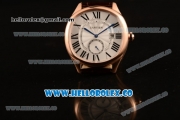 Cartier Drive de Cartier Asia Automatic Rose Gold Case with White Dial and Brown Leather Strap (AAAF)