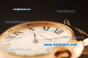 Cartier Ballon Bleu De Swiss ETA Quartz Full Rose Gold with Beige Dial and Roman Markers