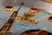 Rolex Daytona Swiss Quartz Yellow Gold Case with White Dial Red Diamonds Markers - Wall Clock